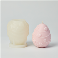 Egg shaped silicone mold  with hearts and swirly lines